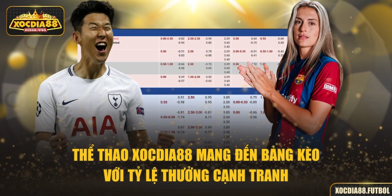 Thể thao XOCDIA88 mang đến bảng kèo với tỷ lệ thưởng cạnh tranh